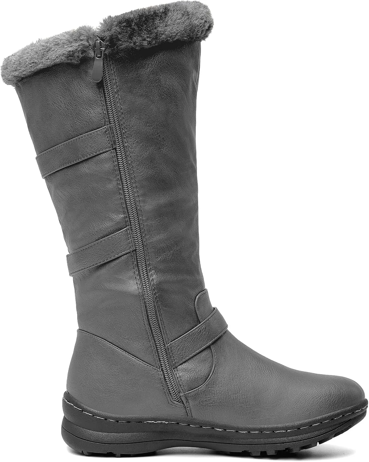 DREAM PAIRS Women's Winter Fully Fur Lined Zipper Closure Snow Knee High Boots