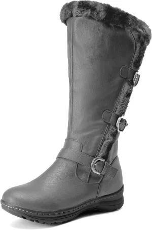 DREAM PAIRS Women's Winter Fully Fur Lined Zipper Closure Snow Knee High Boots