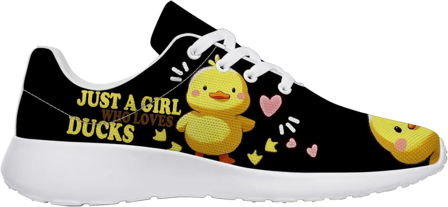 Duck Print Shoes Womens Mens Tennis Shoes Cartoon Sneakers Running Shoes Funny Gifts for Women Men