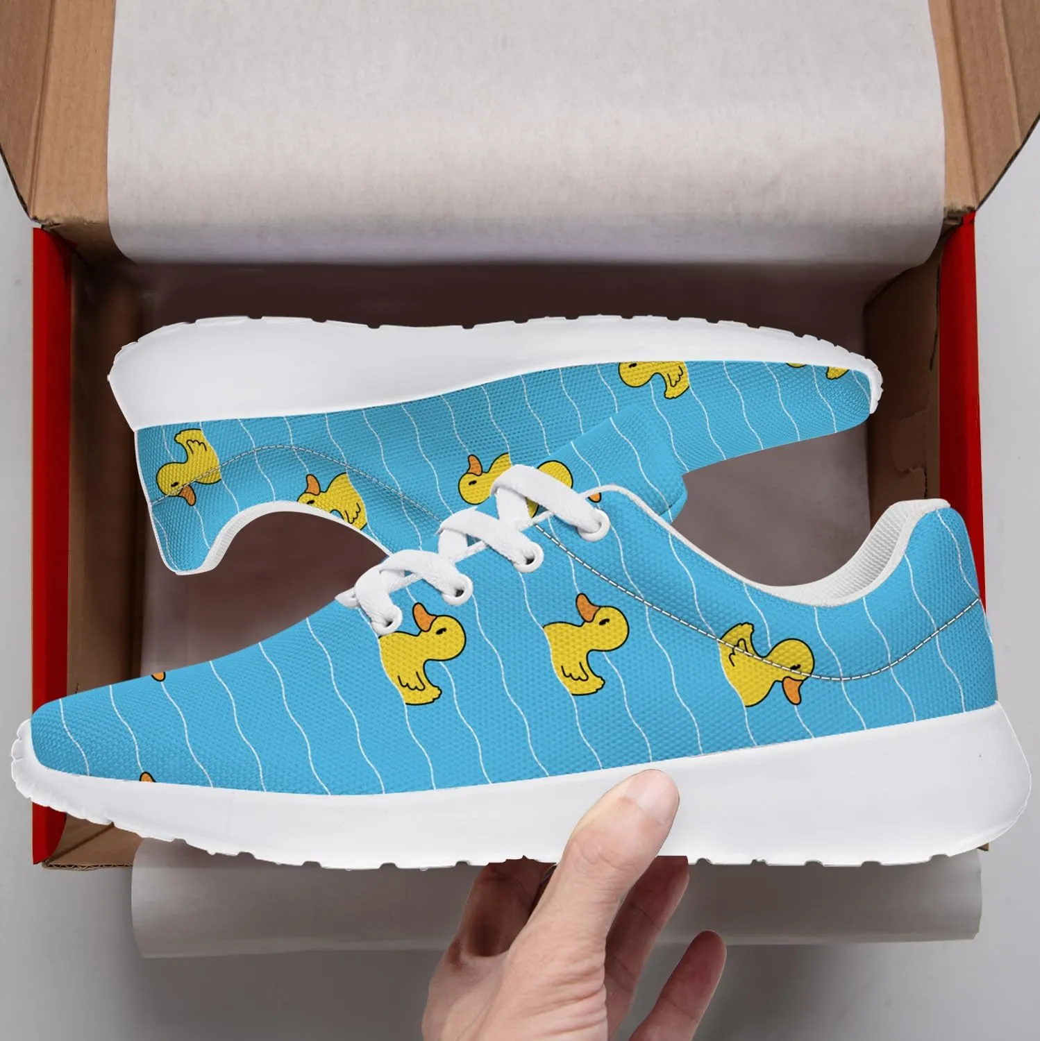Duck Print Shoes Womens Mens Tennis Shoes Cartoon Sneakers Running Shoes Funny Gifts for Women Men