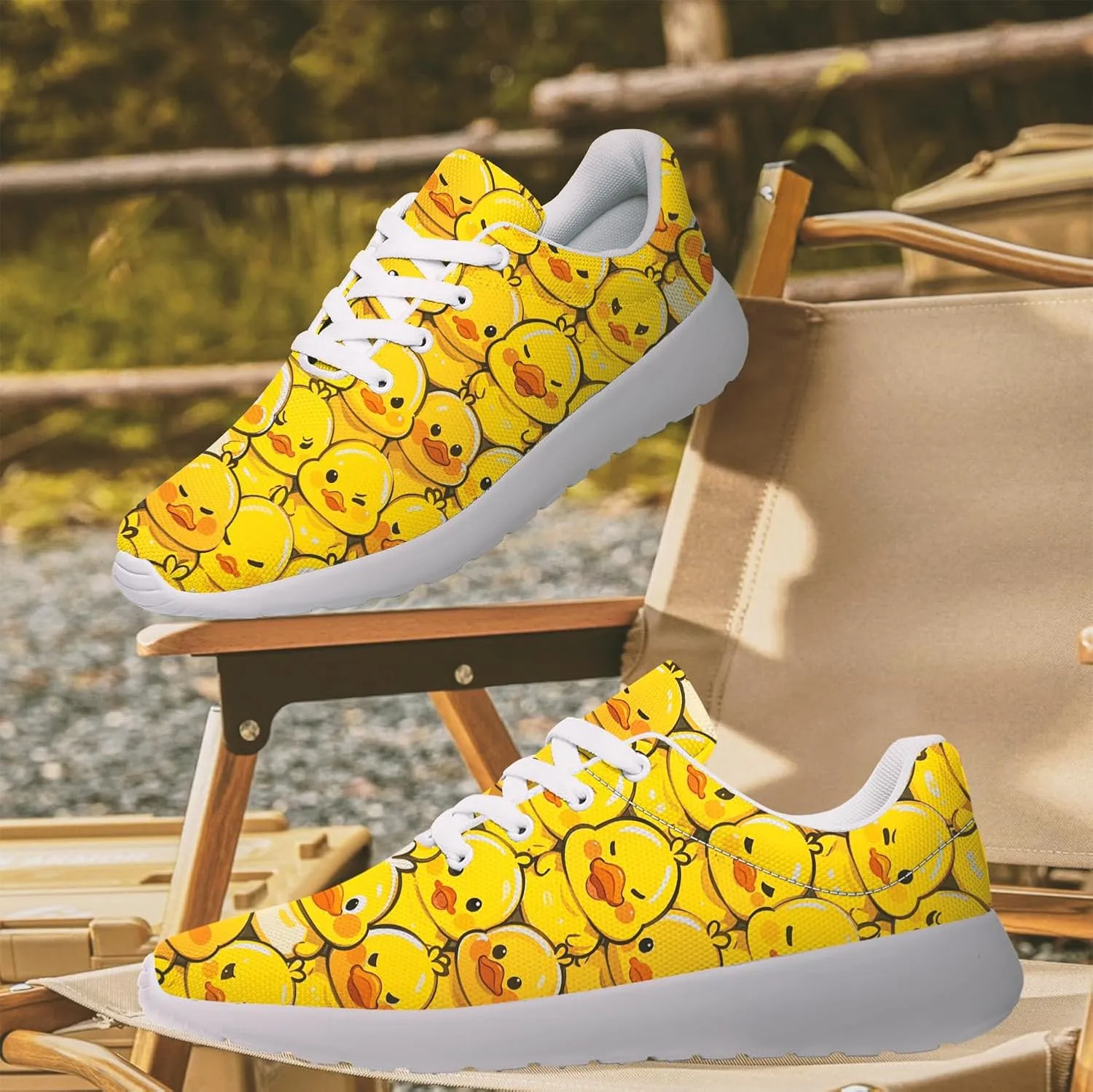 Duck Print Shoes Womens Mens Tennis Shoes Cartoon Sneakers Running Shoes Funny Gifts for Women Men