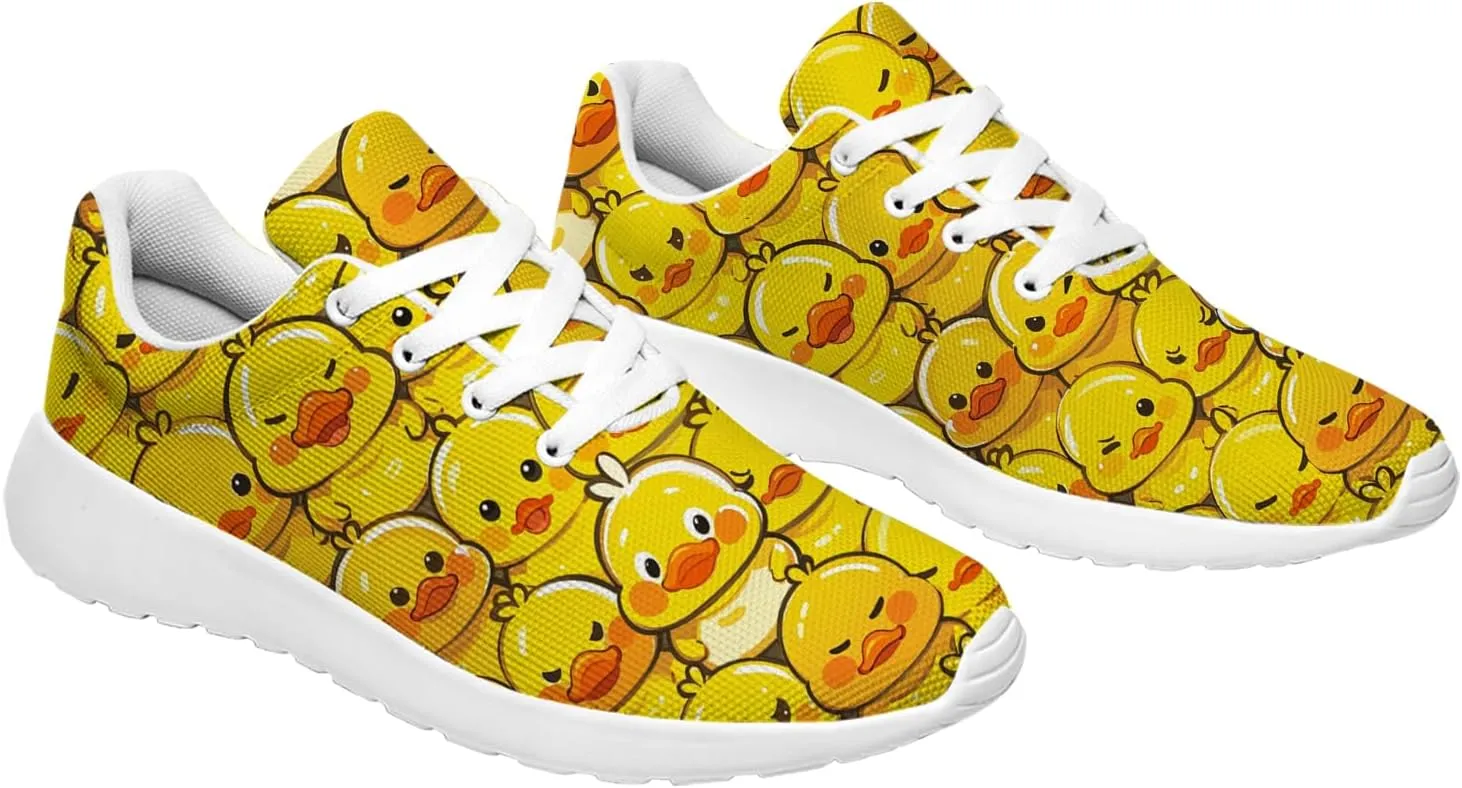 Duck Print Shoes Womens Mens Tennis Shoes Cartoon Sneakers Running Shoes Funny Gifts for Women Men