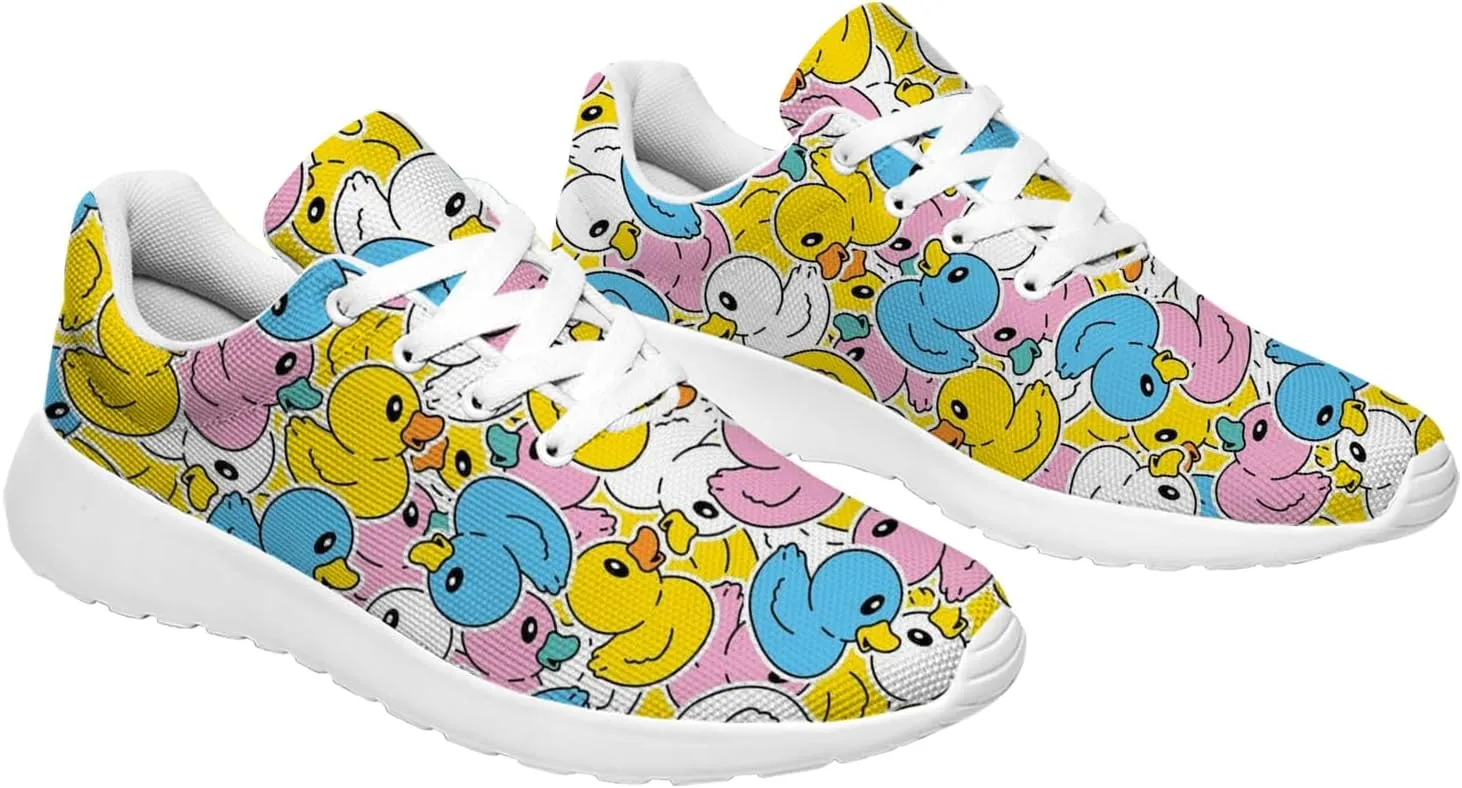 Duck Print Shoes Womens Mens Tennis Shoes Cartoon Sneakers Running Shoes Funny Gifts for Women Men