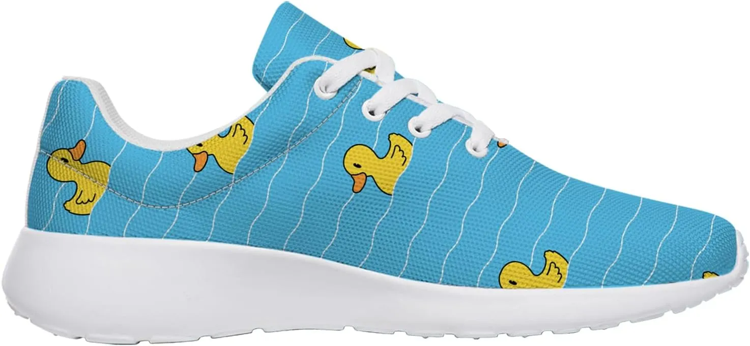Duck Print Shoes Womens Mens Tennis Shoes Cartoon Sneakers Running Shoes Funny Gifts for Women Men