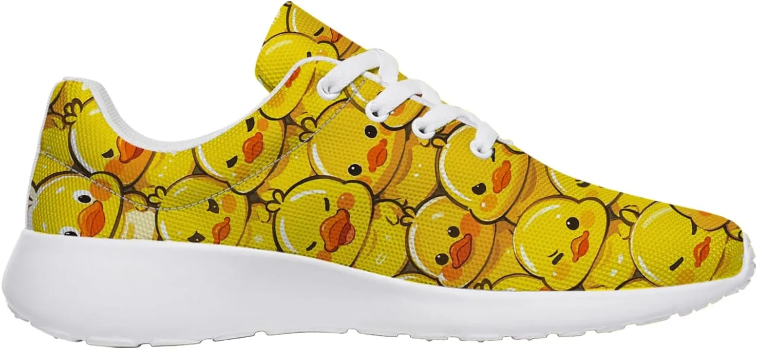 Duck Print Shoes Womens Mens Tennis Shoes Cartoon Sneakers Running Shoes Funny Gifts for Women Men