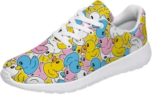 Duck Print Shoes Womens Mens Tennis Shoes Cartoon Sneakers Running Shoes Funny Gifts for Women Men