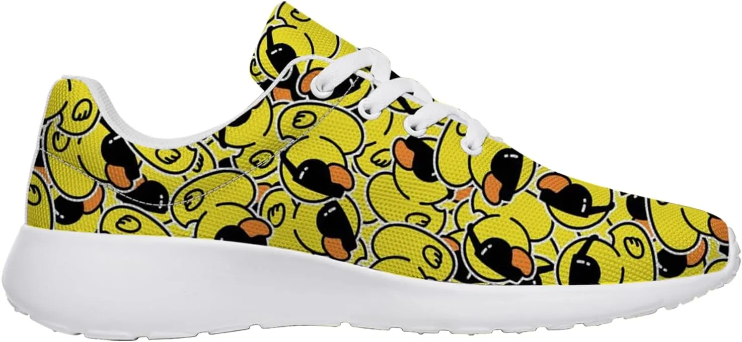 Duck Print Shoes Womens Mens Tennis Shoes Cartoon Sneakers Running Shoes Funny Gifts for Women Men