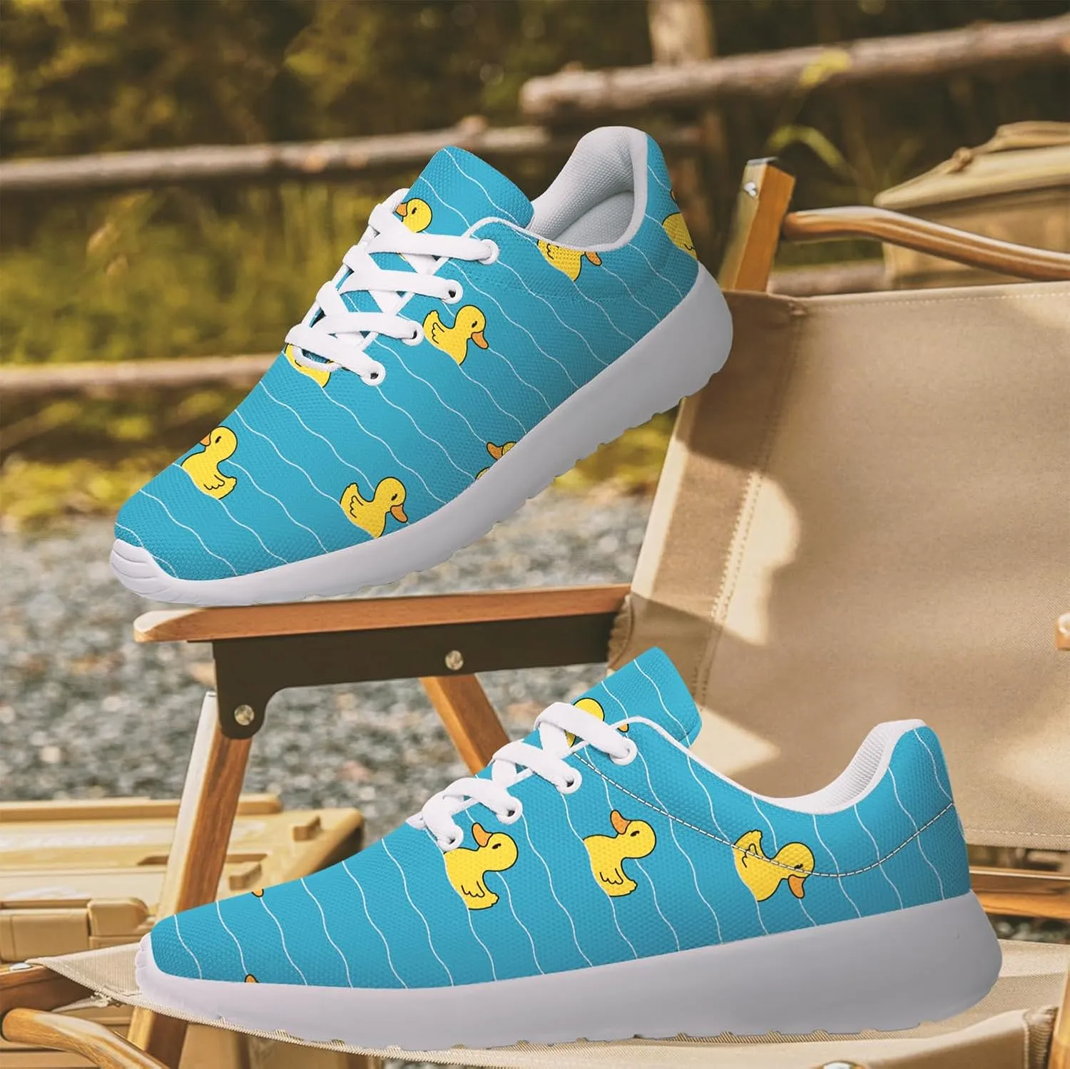 Duck Print Shoes Womens Mens Tennis Shoes Cartoon Sneakers Running Shoes Funny Gifts for Women Men