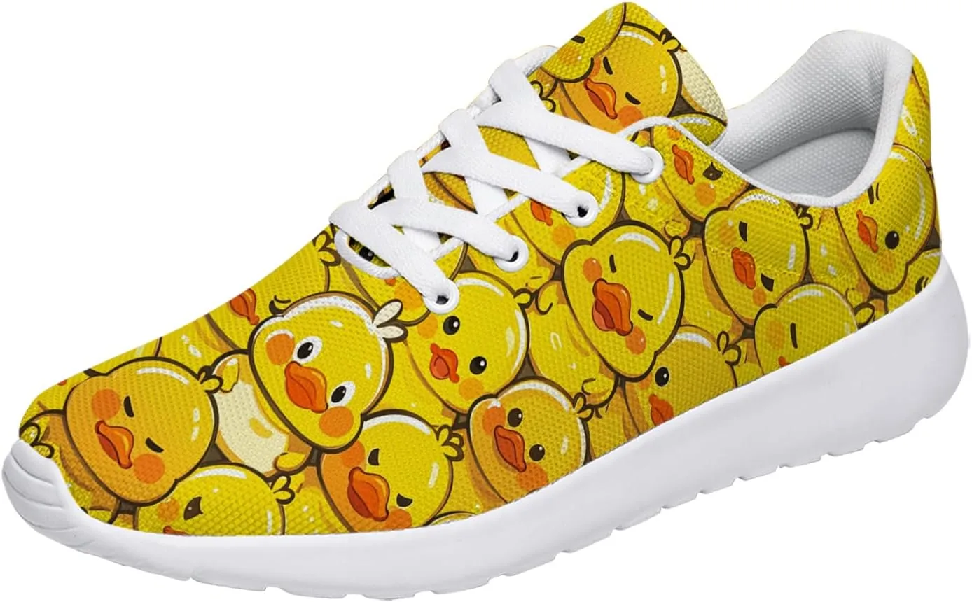 Duck Print Shoes Womens Mens Tennis Shoes Cartoon Sneakers Running Shoes Funny Gifts for Women Men