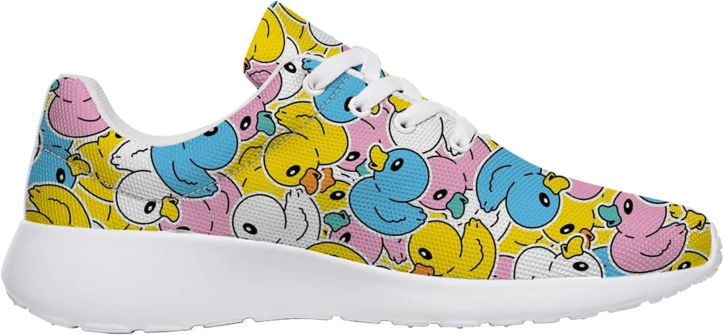 Duck Print Shoes Womens Mens Tennis Shoes Cartoon Sneakers Running Shoes Funny Gifts for Women Men