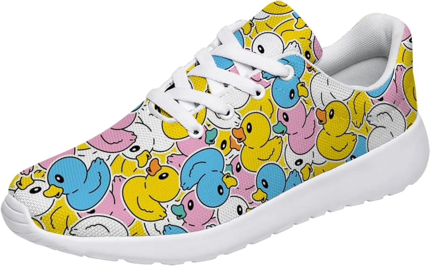 Duck Print Shoes Womens Mens Tennis Shoes Cartoon Sneakers Running Shoes Funny Gifts for Women Men