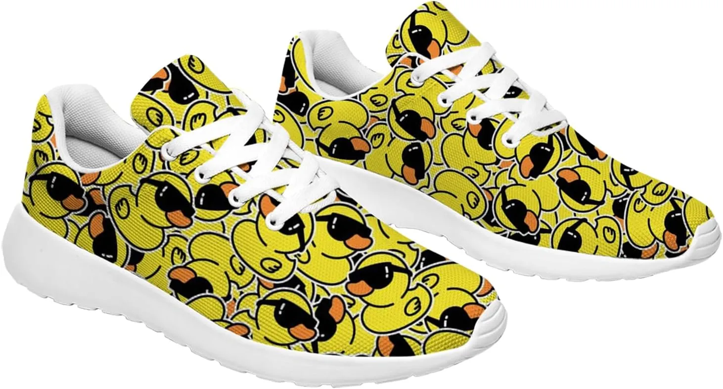 Duck Print Shoes Womens Mens Tennis Shoes Cartoon Sneakers Running Shoes Funny Gifts for Women Men
