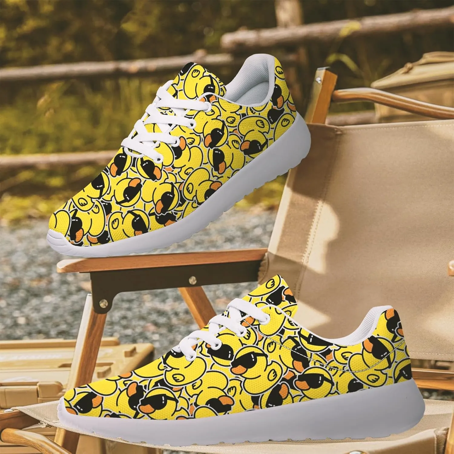 Duck Print Shoes Womens Mens Tennis Shoes Cartoon Sneakers Running Shoes Funny Gifts for Women Men
