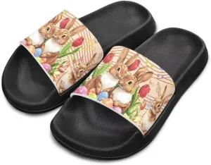 Easter Theme Boys Girls Slides Cute Pattern Kids Shower Shoes Non-Slip