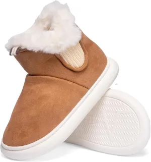 Emma Camel Luxurious Women's Slippers for Indoor & Outdoor - Comfort Adult Winter Non-Slip ankle boots