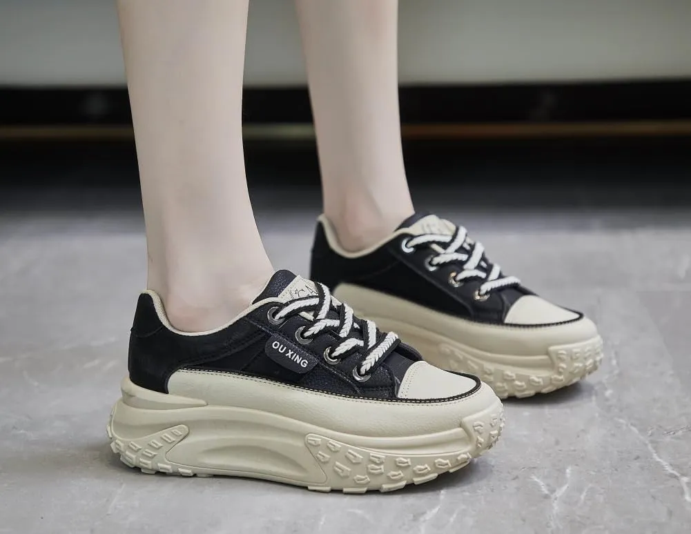 Fashion Sneakers for Women 2025 Cute Sneakers Comfortable Breathable Casual Running Shoes White/Black/Red