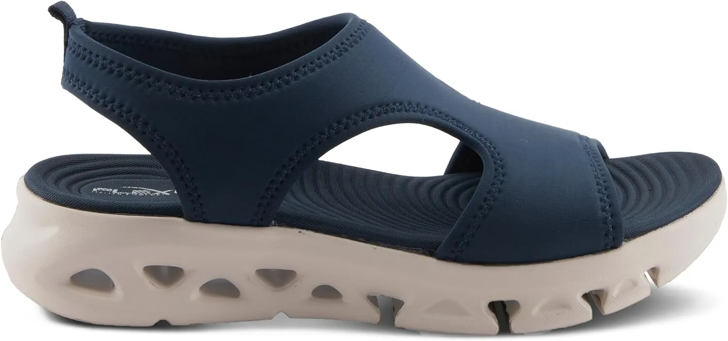 Flexus Women's GUZMAN Ankle Strap Sandals – Lycra Slip-On with Cushioned Footbed and Sporty EVA Outsole