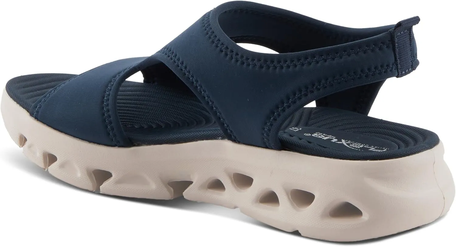 Flexus Women's GUZMAN Ankle Strap Sandals – Lycra Slip-On with Cushioned Footbed and Sporty EVA Outsole