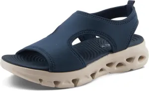 Flexus Women's GUZMAN Ankle Strap Sandals – Lycra Slip-On with Cushioned Footbed and Sporty EVA Outsole