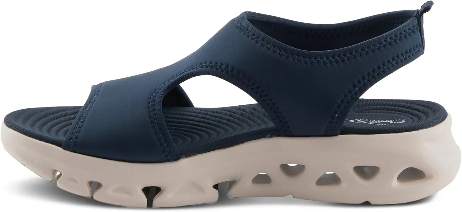 Flexus Women's GUZMAN Ankle Strap Sandals – Lycra Slip-On with Cushioned Footbed and Sporty EVA Outsole