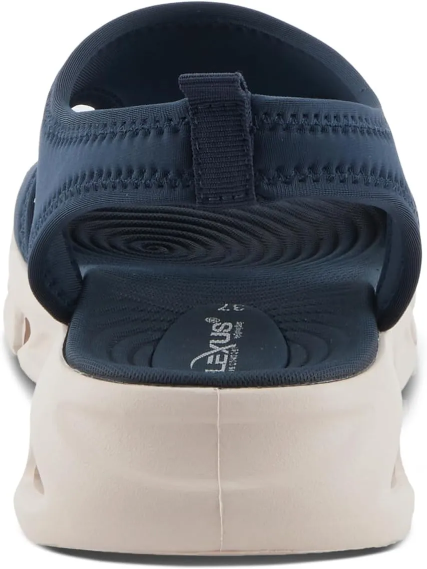 Flexus Women's GUZMAN Ankle Strap Sandals – Lycra Slip-On with Cushioned Footbed and Sporty EVA Outsole
