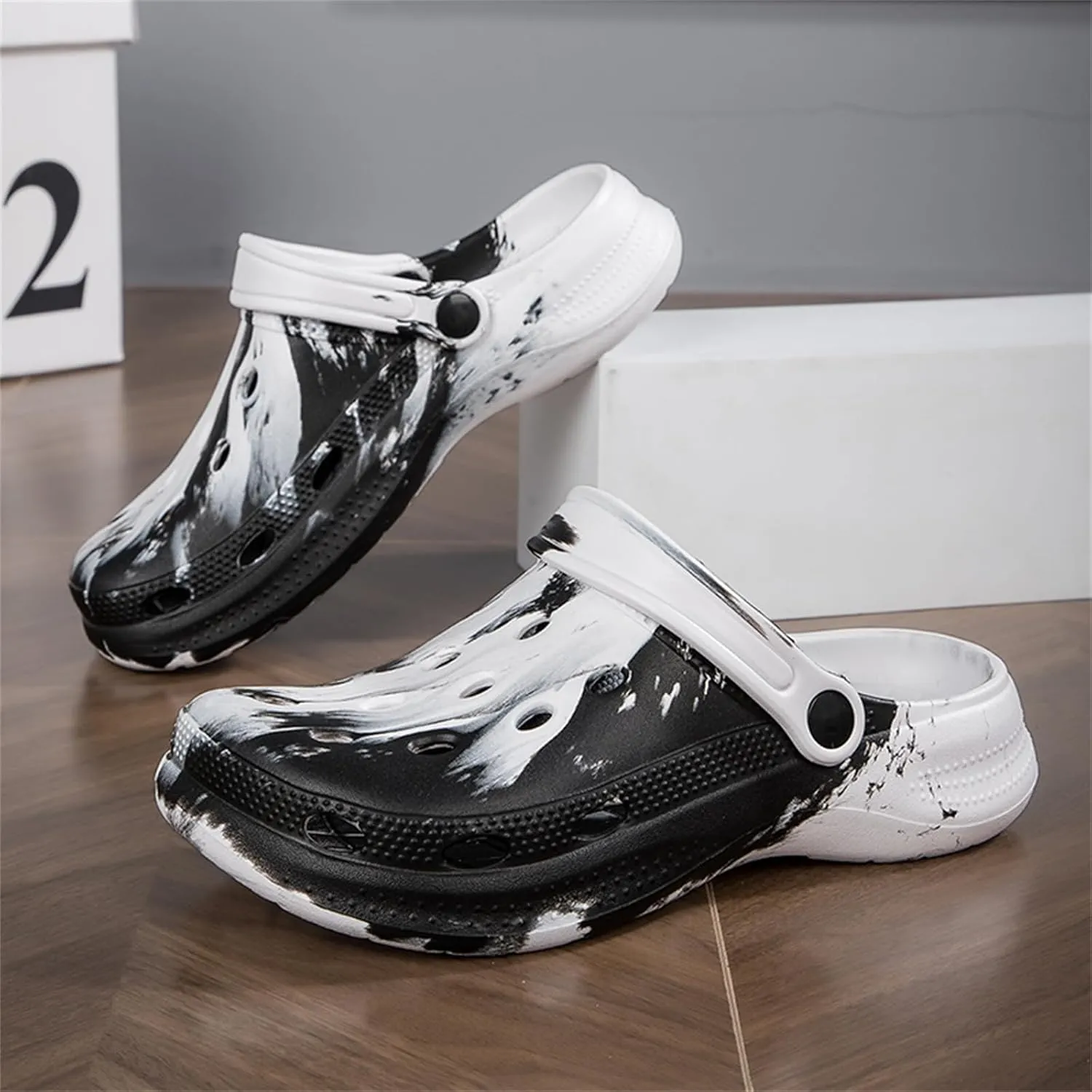 FLIOZY Womens Mens Garden Gradient Clogs Shoes with Arch Support Unisex Comfort Slip-on Sandals