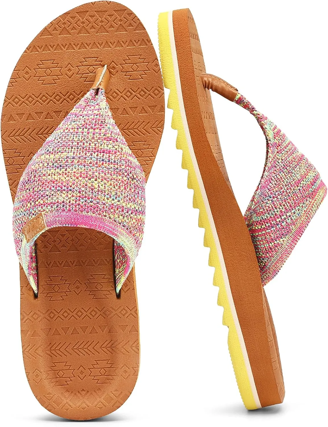 Flip Flops for Women Sandals for Woman with Arch Support Braided Beach Yoga Mat Comfortable Lightweight Outdoor Indoor