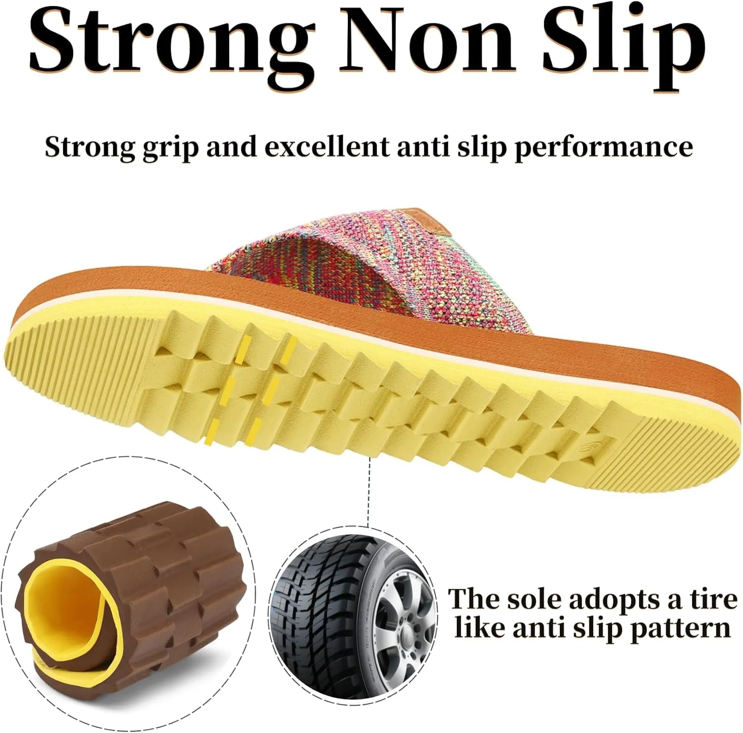 Flip Flops for Women Sandals for Woman with Arch Support Braided Beach Yoga Mat Comfortable Lightweight Outdoor Indoor