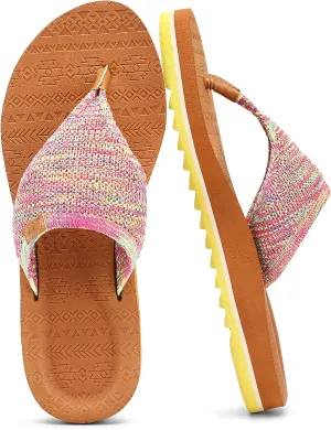 Flip Flops for Women Sandals for Woman with Arch Support Braided Beach Yoga Mat Comfortable Lightweight Outdoor Indoor