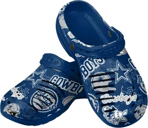 FOCO Men's NFL Team Logo Historic Print Garden Water Sandals Shoes Slipper Clogs with Strap