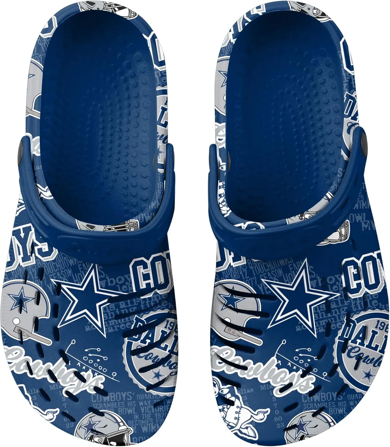 FOCO Men's NFL Team Logo Historic Print Garden Water Sandals Shoes Slipper Clogs with Strap