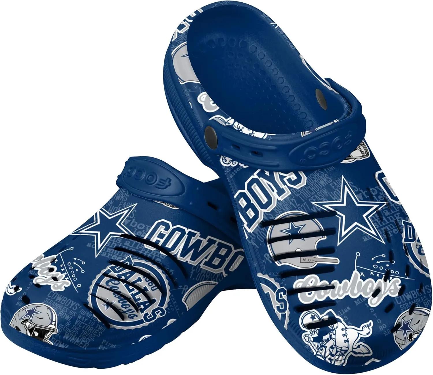 FOCO Men's NFL Team Logo Historic Print Garden Water Sandals Shoes Slipper Clogs with Strap