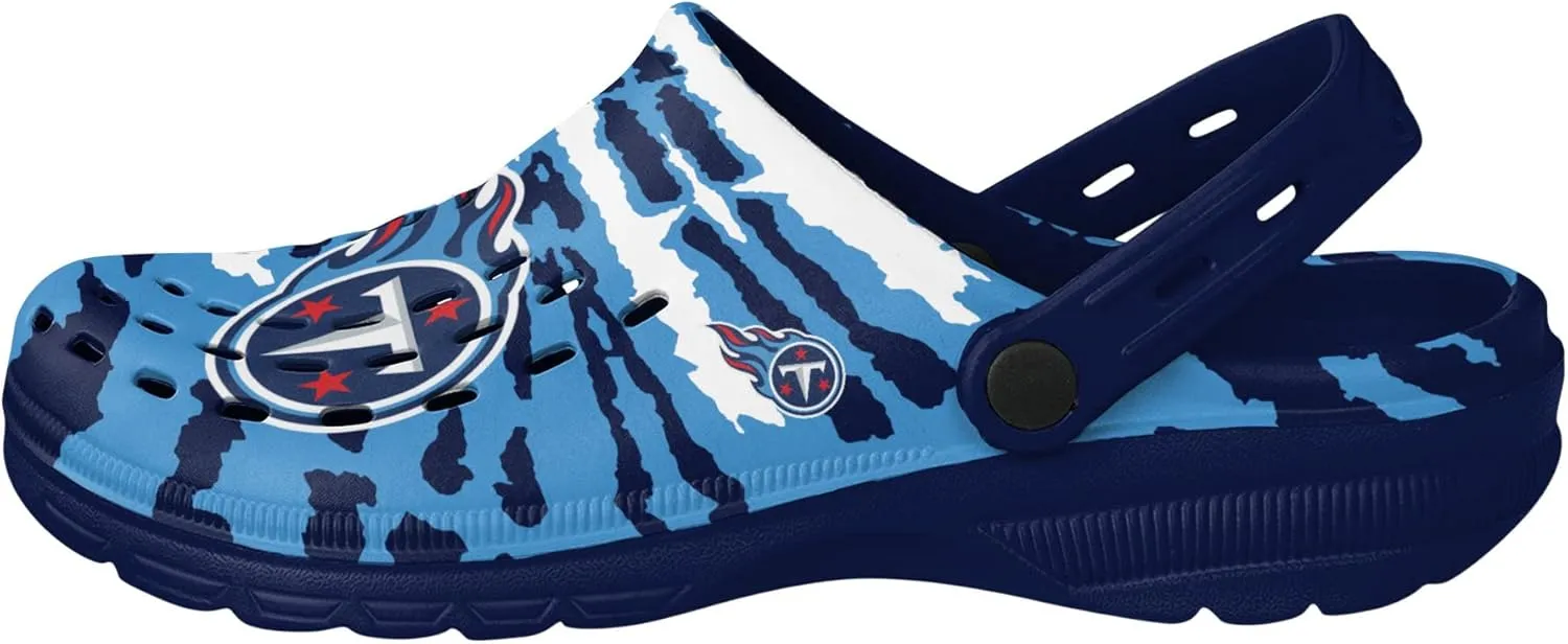 FOCO Men's NFL Team Logo Tie-dye Garden Water Sandals Shoes Slipper Clogs with Strap