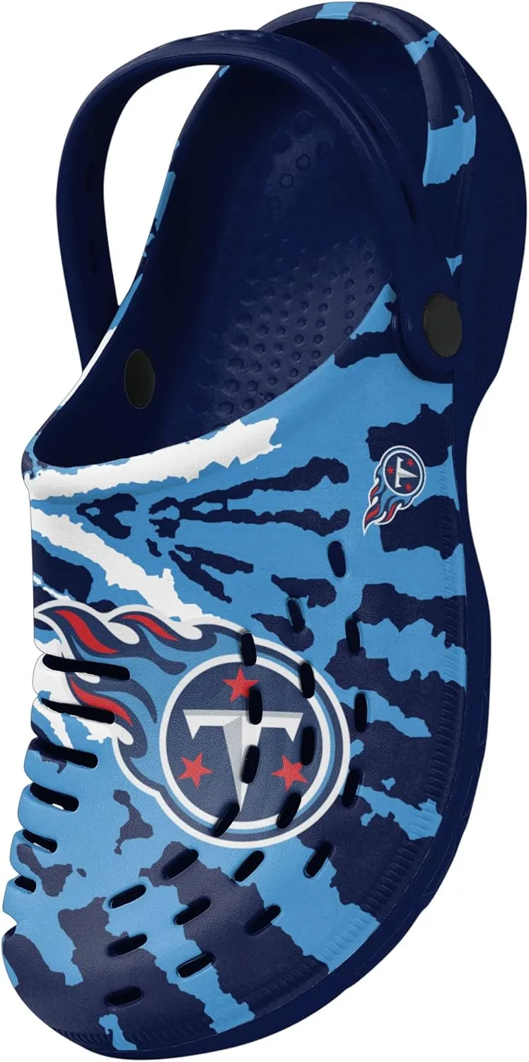 FOCO Men's NFL Team Logo Tie-dye Garden Water Sandals Shoes Slipper Clogs with Strap