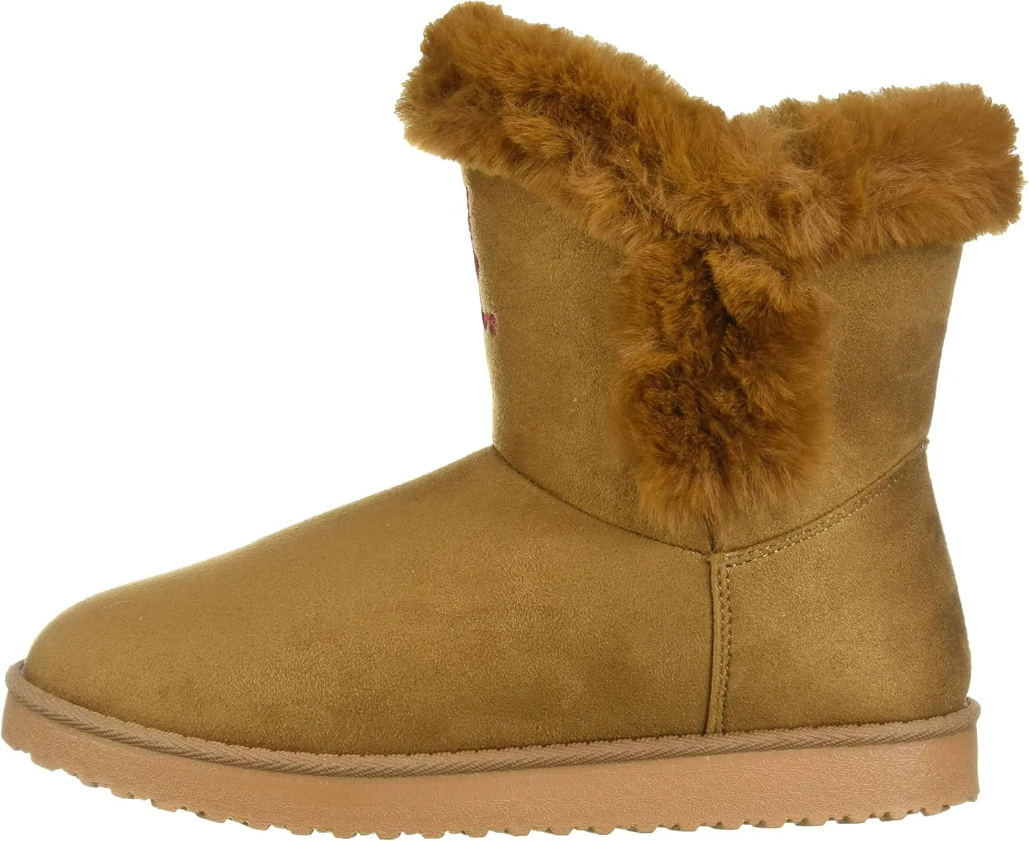 FOCO Women's NCAA College Team Logo Brown Faux Fur Boots