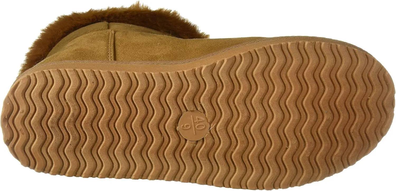 FOCO Women's NCAA College Team Logo Brown Faux Fur Boots