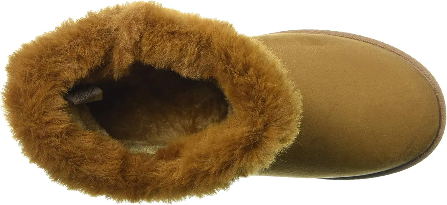 FOCO Women's NCAA College Team Logo Brown Faux Fur Boots