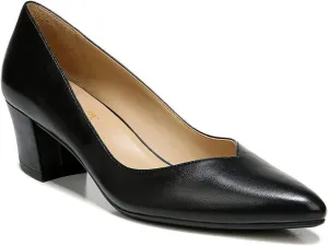FOWT Classic Snakeskin Loafer Pumps for Women Two Toned Pointed Toe Pump High Chunky Heels Comfortable Slip On Loafers Leather Upper Burnished Color Shoes Work Daily Casual Size 4-16 US