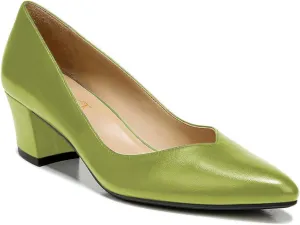 FOWT Classic Snakeskin Loafer Pumps for Women Two Toned Pointed Toe Pump High Chunky Heels Comfortable Slip On Loafers Leather Upper Burnished Color Shoes Work Daily Casual Size 4-16 US
