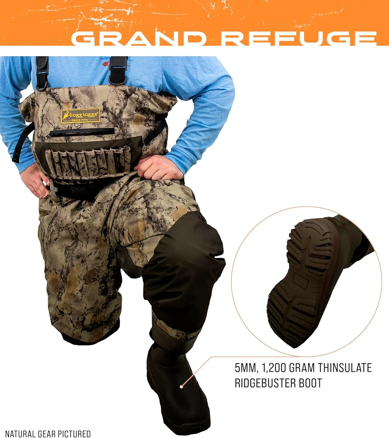 FROGG TOGGS Men's Grand Refuge 3.0 Bootfoot Hunting Wader with removable Insulation Liner