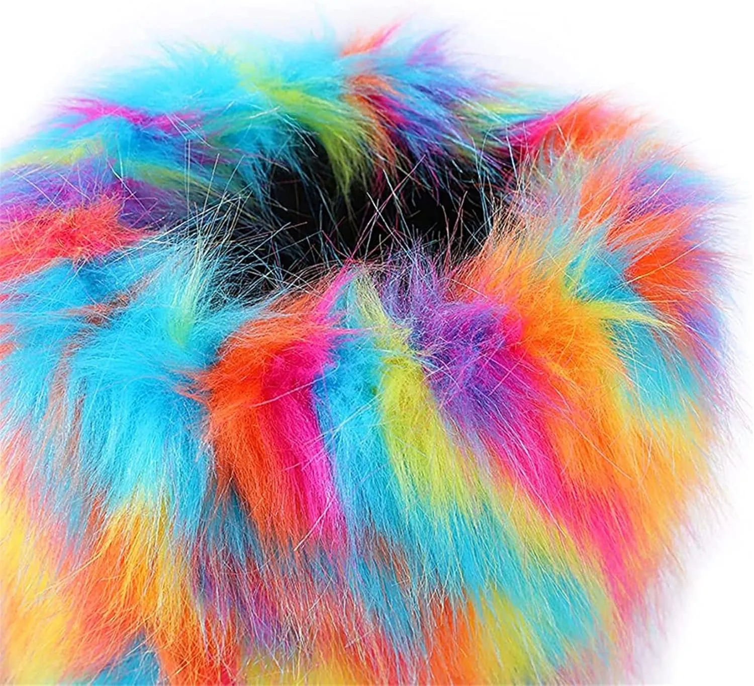 FUNCOS Women's Faux Fur Boots Mid-Calf Winter Furry Fuzzy Rave Boots Cosplay Costume