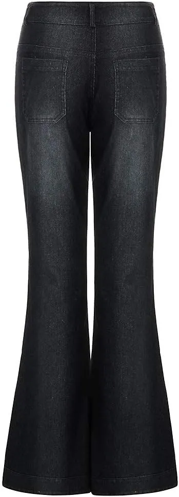 FZYLQY Bell Bottom Jeans for Women Low Rise Flare Jeans Butt Lifting Jeans Mid 90s Bootcut Jeans Plus Size Wide Leg Pants