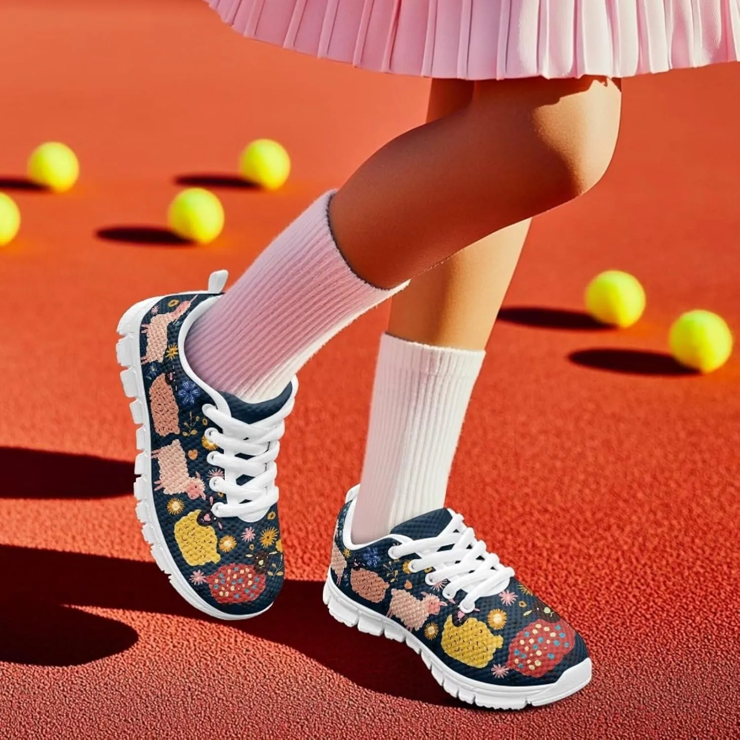 Girls Shoes Tennis Running Shoes Boys Lightweight Breathable Sneakers for Kids