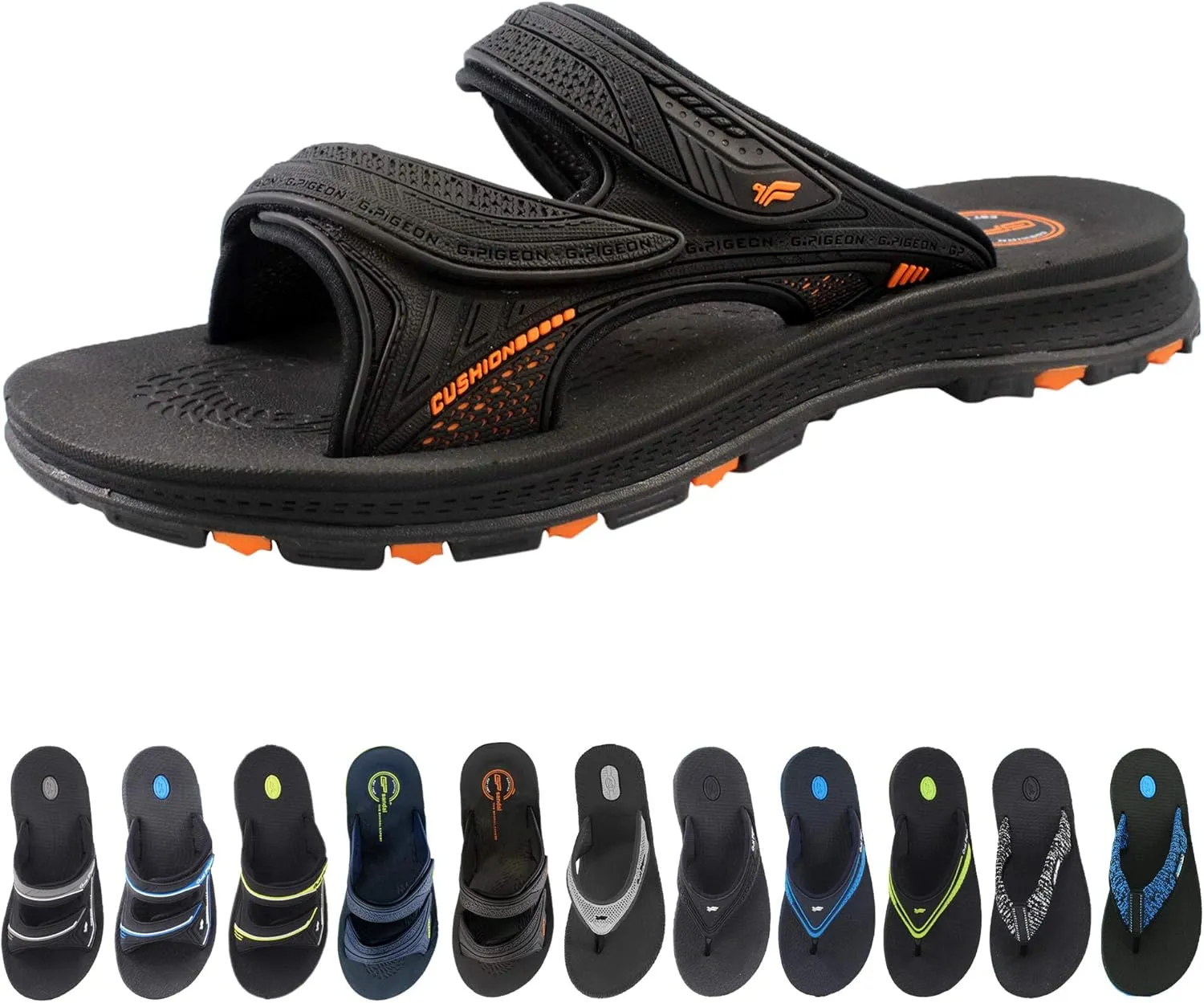 Gold Pigeon Shoes EVA Anti-Fatigue Ultra-Cushion Unisex Slide Sandals Adjustable Straps