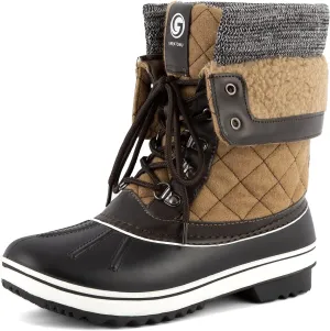 Greatonu Womens Snow Boots Waterproof Insulated Fur Lined Mid Calf Winter Snow Boots
