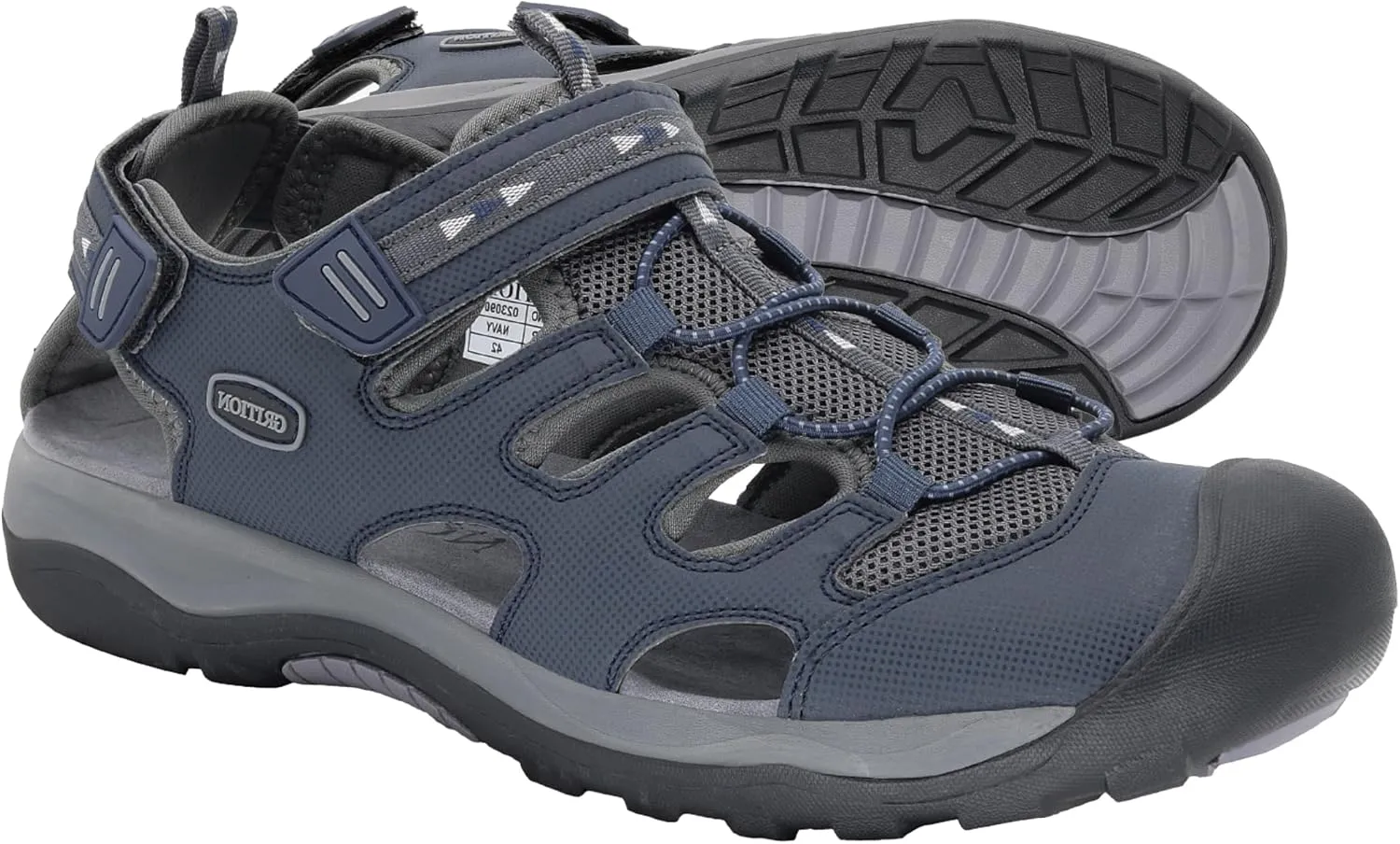 GRITION Mens Outdoor Hiking Sandals Summer Beach Closed Toe Water Sandal Waterproof Comfortable Fisherman Adventures Sport Athletic Walking Traveling Shoes Sandles