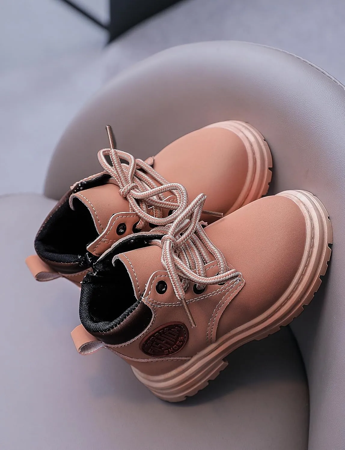 Happy Cherry Toddler Work Boots Classic Snow Boots Waterproof Winter Boots Ankle Lace Up Boot Construction Boots