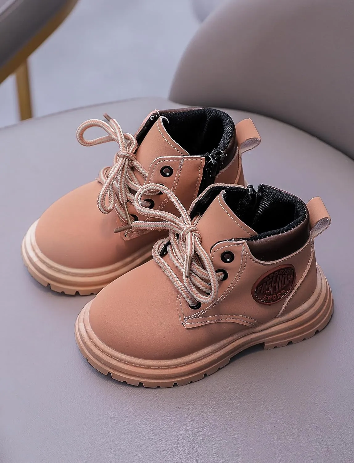 Happy Cherry Toddler Work Boots Classic Snow Boots Waterproof Winter Boots Ankle Lace Up Boot Construction Boots
