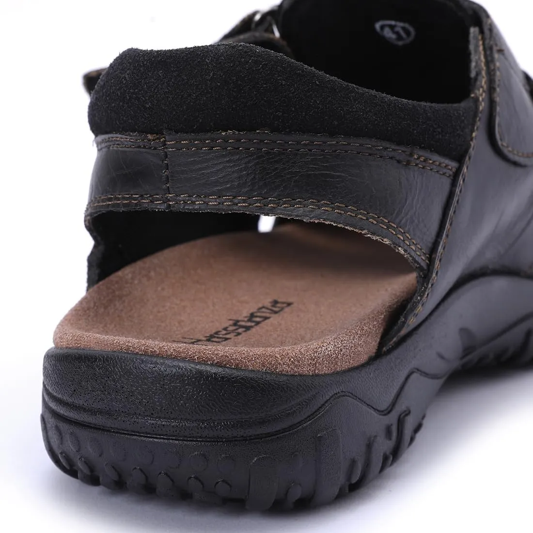 Harssidanzar Mens Leather Fisherman Sandals Closed Toe Sandal For Men KM226US