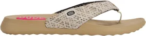 HEYDUDE Christi Flip Surf Baja Blue/Pink/Multi Size 5, Women’s Sandals, women's flip flops, Comfortable & Light-Weight